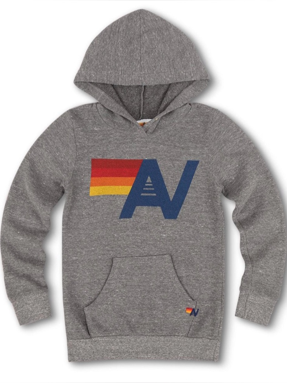 AVIATOR NATION KID'S LOGO PULLOVER HOODIE - HEATHER GREY